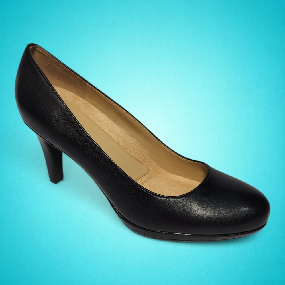 New Women's Naturalizer Michelle Black Leather Pumps, Size 9.5 M